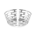 12" Brushed Stainless Steel Round Basket (Brushed)
